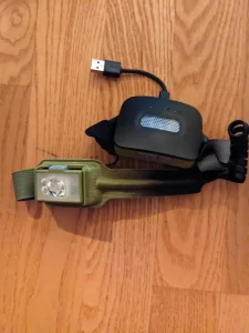A hiking headlamp. This model is the BioLite Headlamp 750. BioLite is the brand, and Headlamp 750 is the model.