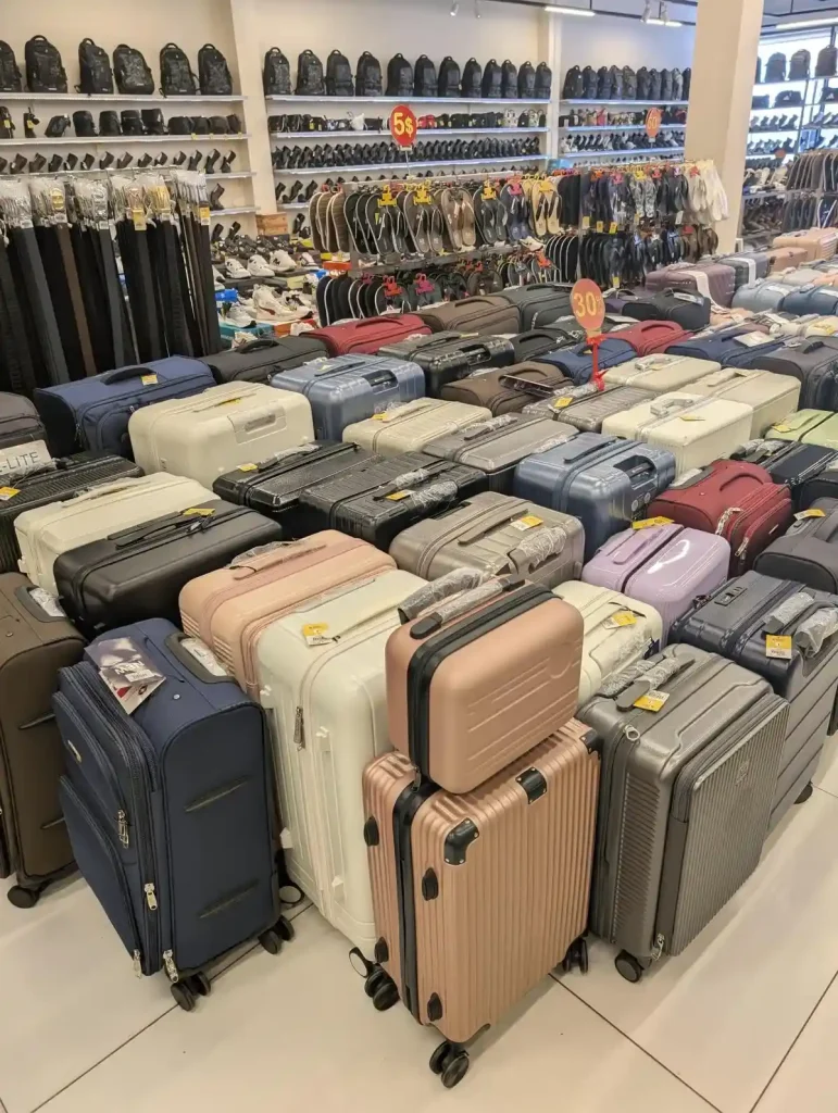 Luggage for sale in a department store in Southeast Asia.