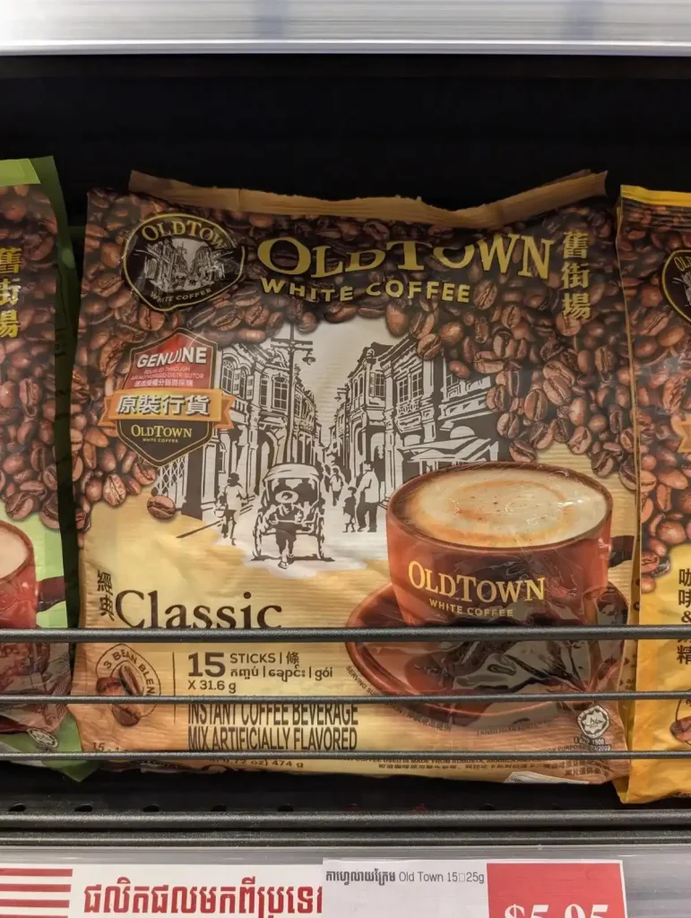 Old town white coffee, which is a Malaysian instant coffee brand.