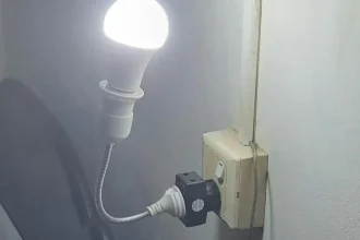 Portable and custom room lighting. This is for those who want to improve lighting in their room. It consists of a lightbulb plugged into socket with a plug. This socket & plug has a bendable extension that is about five inches long, so that a person can point the lighting in any direction they want. This is especially helpful for travelers and nomads who are moving around frequently.