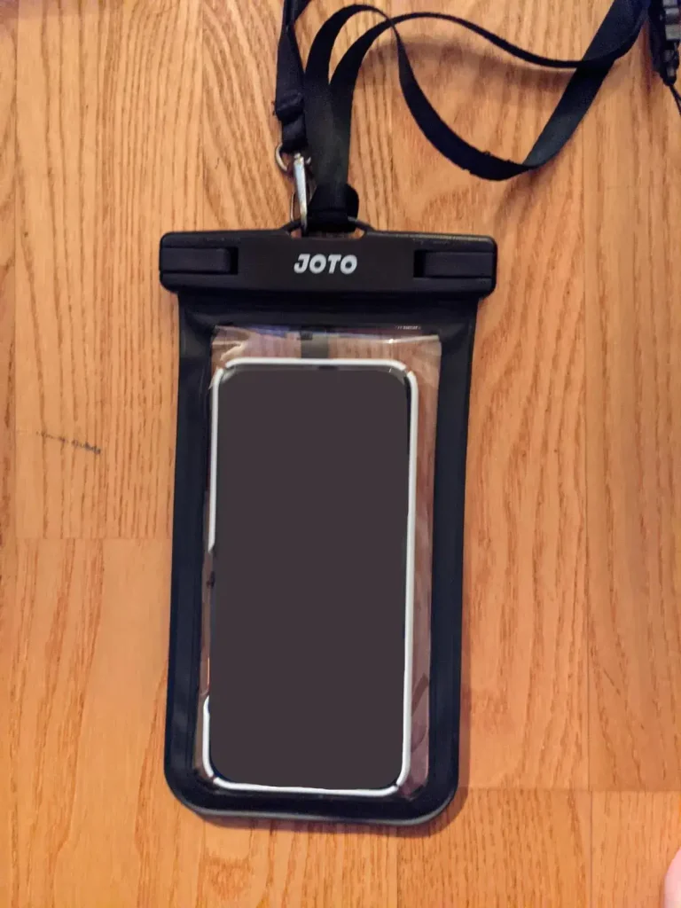 A waterpoof phone pouch to protect valuables while adventuring with a lanyard to wear it around your neck. While it is made for phones, you can put anything inside that will fit such as cash, keys, and more. The intention is to use this when swimming, kayaking, standing under waterfalls, or any other wet adventure where you need to protect valuables from getting wet. This pouch is made of waterproof material, and has a clamp design to seal it, water-tight. This also prevent typical dirt and debri getting inside the pouch.