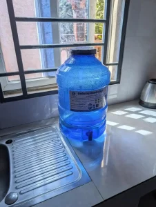 A twenty liter jug of filtered water in Southeast Asia.