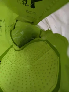 Dry bag that can be used for washing clothes, albeit five or six articles of clothing. This bag is fully waterproof. It has an inner washboard made of rubber for washing clothes, and a (not shown) valve to release air. It maintains waterproofing when submersing into water at a maximum depth usually around 1 meter (or 3 feet).