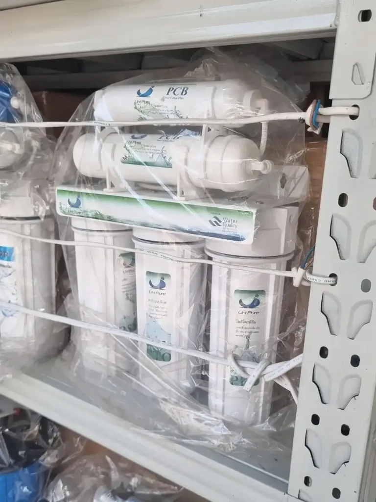 A small system for filtering drinking water.